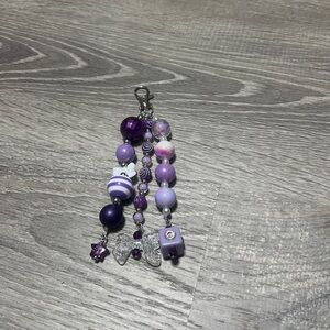 Chinky Purple Beaded Keychain Accessory